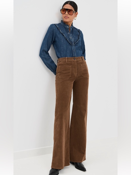 Nili Lotan Pants - NILI LOTAN NWT Florence Corduroy Pants High Rise Cafe Brown 4